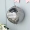 13" wide Silver Disco Ball Orb Mylar Foil Balloon Party Wedding Decorations